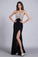 2023 Prom Dresses Full Beaded Spandex Bodice Backless Sexy Court Train Black