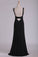 2023 V Neck Open Back Prom Dresses Sheath Spandex With Ruffles Sweep Train