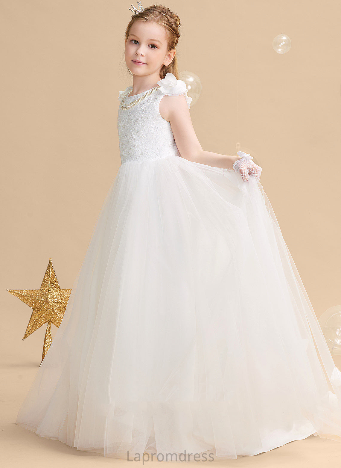 Girl Train Flower(s) Dress Neck Sleeveless Isabell Tulle/Lace Sweep Ball-Gown/Princess - Flower Girl Dresses With Scoop Flower