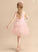Tulle Knee-length Flower Girl Dresses With Scalloped Dress Girl Sleeveless Flower Ball-Gown/Princess Laci Feather/Flower(s) - Neck