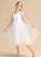 Lace/Sash Flower Flower Girl Dresses - Satin/Tulle Rita Sleeveless Dress Tea-length With Square A-Line Girl Neckline