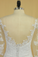 2023 Plus Size Mermaid Open Back Wedding Dresses 3/4 Length Sleeve Tulle With Applique