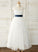 Girl A-Line Mayra Neck Scoop Flower Satin/Tulle/Lace Flower Girl Dresses Sleeveless - With Dress Floor-length (Detachable sash) Sash