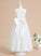 Janey Neck Flower Girl Dresses Lace/Bow(s) Satin/Tulle Girl With Sleeveless Ankle-length A-Line Scoop - Dress Flower