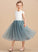 Tea-length Sleeveless Scoop Tulle/Lace A-Line Charity Neck Flower Dress - Flower Girl Dresses Girl