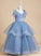 V-neck - Satin/Tulle/Sequined Flower Girl Dresses With Ball-Gown/Princess Floor-length Girl Flower Dress Bow(s) Lucy Sleeveless