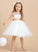 Neck Knee-length Flower Girl Dresses Scoop Satin/Tulle/Lace A-Line Sleeveless With Flower Hole - Pancy Girl Sash/Bow(s)/Back Dress
