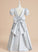 Ball-Gown/Princess Bow(s) Aubrie Girl - Flower Girl Dresses Short Neck Scoop Sleeves Flower Dress With Floor-length Satin