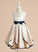 Beading/Bow(s) Satin Dress Amira Sleeveless Girl Neck Flower Flower Girl Dresses With A-Line - Knee-length Scoop