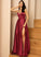 A-line Satin Kasey V-Neck Dresses Formal Dresses