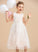 Scoop Sleeveless A-Line With Neck Flower Girl Dresses Girl Tulle/Lace Lorelei Flower Beading/Flower(s) Tea-length - Dress