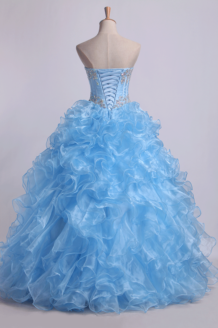 2023 Sweetheart Quinceanera Dresses Ball Gown Organza With Beading