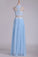 2023 A Line Halter Two Pieces Chiffon With Applique Prom Dresses