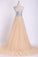 2023 Sweetheart A Line Sweep Train Prom Dresses Tulle With Beads