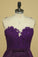 2023 Hot Prom Dresses Scoop A Line With Sash And Applique Grape