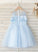 Girl Flower Knee-length Neck Scoop Dress Lailah - Tulle/Lace A-Line Flower Girl Dresses Sleeveless