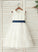 Sleeveless Neck Scoop With A-Line/Princess Girl Sash Flower Girl Dresses Tea-length Flower Dress - Satin/Lace Gertie