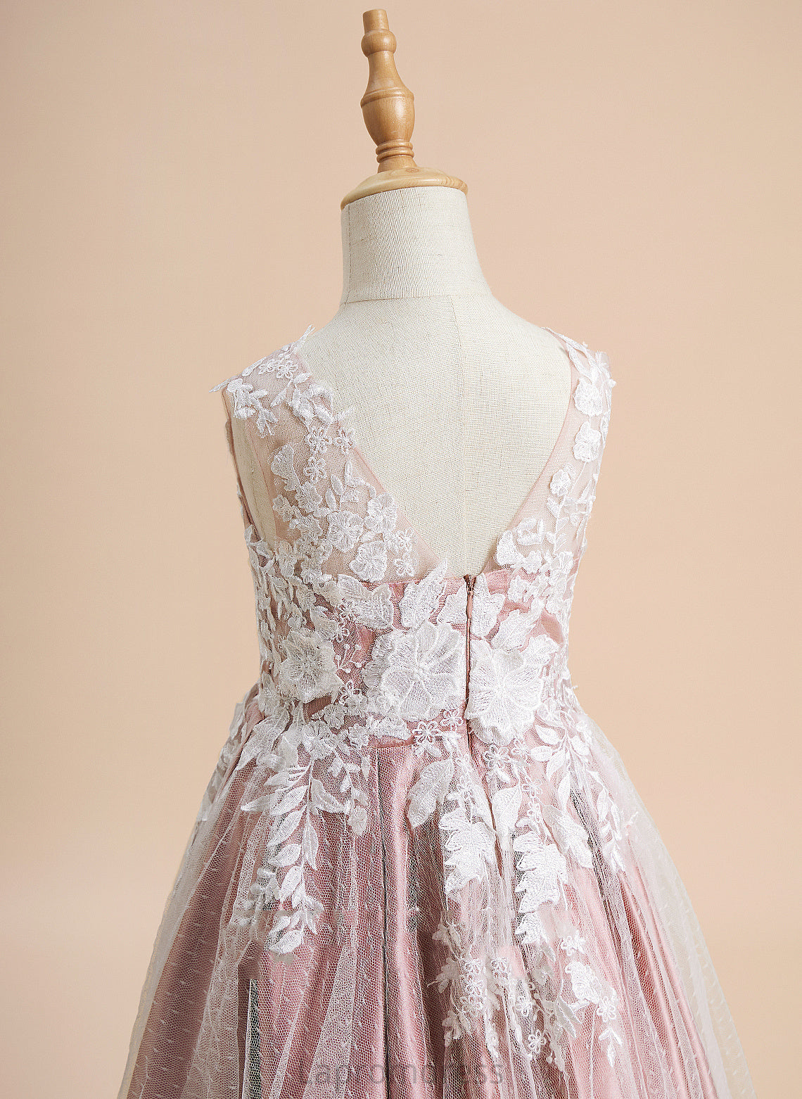 A-Line Tulle Floor-length Sleeveless Lace Dress Tatum Flower Scoop Girl Neck With Flower Girl Dresses -