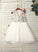 Girl Flower Scoop - Neck Knee-length Flower(s) Sleeveless Flower Girl Dresses A-Line Anna Dress With Tulle/Lace