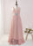 Dress Girl Sleeveless A-Line Halle - V-neck Chiffon/Lace With Floor-length Flower Beading Flower Girl Dresses