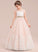 Dress Kathryn Scoop Floor-length Neck Beading Flower - With Flower Girl Dresses Sleeveless Ball-Gown/Princess Girl Satin/Tulle/Lace