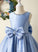 Knee-length Dress Ball-Gown/Princess Bow(s) Girl Flower Heather Satin - With Flower Girl Dresses Sleeveless Scoop Neck