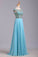 2023 Elegant Prom Dresses A-Line Scoop Beaded Bodice Floor-Length Chiffon Zipper Back