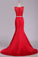 2023 Bateau Prom Dresses Mermaid  Two Pieces Satin & Lace With Beading