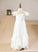 A-Line Girl Jaylynn Neck Short Chiffon Flower Floor-length Sleeves With - Scoop Flower Girl Dresses Dress Lace