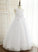 Neck Dress Sleeveless Flower Girl Dresses Floor-length Satin/Tulle/Lace Girl Aiyana - With Scoop Flower Appliques Ball-Gown/Princess