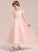 Girl Sleeveless Flower A-Line/Princess Dress Scoop - Flower Girl Dresses Beading/Bow(s) Neck Susie Satin/Tulle With Ankle-length