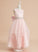 Beading/Bow(s) Neck Organza/Lace Flower Scoop Ankle-length Gina Sleeveless - Flower Girl Dresses Dress With Ball-Gown/Princess Girl