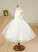 Elyse Satin/Tulle Dress Gown Neck Girl Flower Scoop Ball Flower Girl Dresses Knee-length - Sleeveless