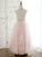 Neck Tulle/Lace Flower Dress A-Line/Princess Flower Girl Dresses Scoop Rhinestone Sleeveless Ankle-length Cornelia - With Girl