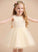 Neck A-Line Bethany Satin/Tulle Flower Scoop Dress Beading With Knee-length Girl Sleeveless Flower Girl Dresses -