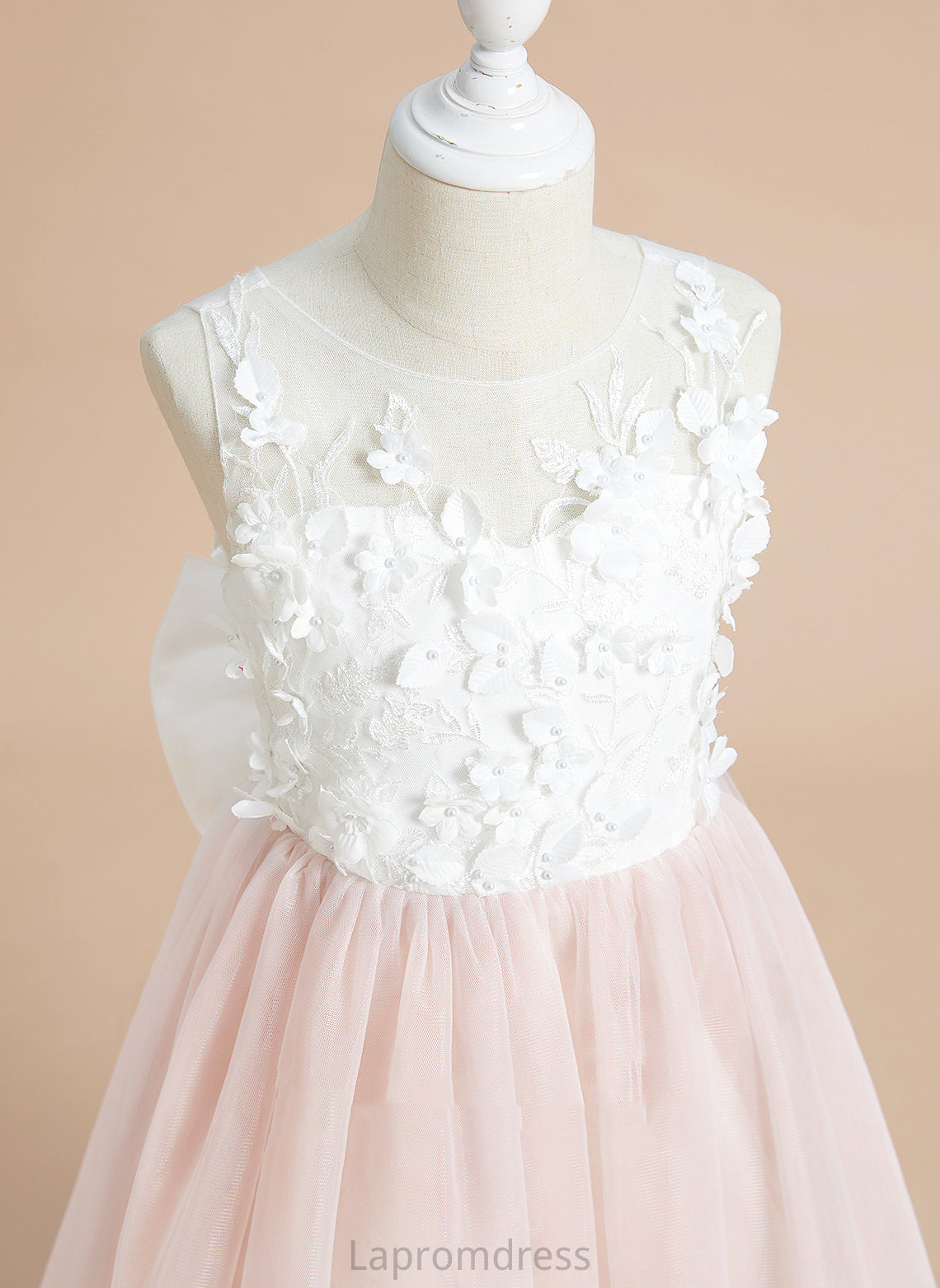 Flower Girl Dresses - Neck Tea-length With A-Line Alina Scoop Dress Girl Tulle Flower Lace/Flower(s)/Bow(s) Sleeveless