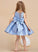 Knee-length Dress Ball-Gown/Princess Bow(s) Girl Flower Heather Satin - With Flower Girl Dresses Sleeveless Scoop Neck