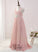 Dress Girl Sleeveless A-Line Halle - V-neck Chiffon/Lace With Floor-length Flower Beading Flower Girl Dresses