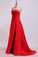 2023 Strapless Prom Dresses Column Sweep Train With Beading