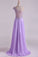 2023 One Shoulder A Line Prom Dress Beaded Tulle And Chiffon Sweep Train