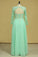 2023 Prom Dresses Bateau A Line Chiffon Floor Length With Beading