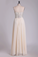 2023 A Line Spaghetti Straps Chiffon With Beading Floor Length Prom Dresses