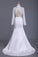 2023 Long Sleeves Two Pieces High Neck Prom Dresses Mermaid Satin With Applique