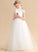 Flower Girl Dresses Floor-length Flower Lace Dress - Sleeveless Girl Neck Marian Ball-Gown/Princess Scoop Lace/Sash With