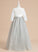 1/2 Dress Floor-length Shelby - With Flower(s)/Sequins Sleeves Tulle/Lace Neck Scoop Ball-Gown/Princess Girl Flower Flower Girl Dresses