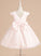 Scoop - Knee-length Flower Satin/Tulle Girl With Ball-Gown/Princess Flower Girl Dresses Neck Bow(s) Jackie Sleeveless Dress