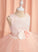 With - Dress Scoop Kitty Flower Knee-length Hole Girl Satin/Tulle Lace/Flower(s)/Back Sleeveless Flower Girl Dresses Neck Ball-Gown/Princess