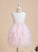 Back Flower Tulle/Lace Lace/Beading/Sequins/V - Sleeveless Scoop Dress Neck Nicola Ball-Gown/Princess Knee-length With Girl Flower Girl Dresses