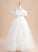Sleeves Girl Floor-length Lace Carina Off-the-Shoulder Flower Girl Dresses Tulle Flower Short Dress Ball-Gown/Princess With -