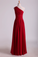 2023 One Shoulder Prom Dresses A-Line Floor-Length Chiffon With Beads